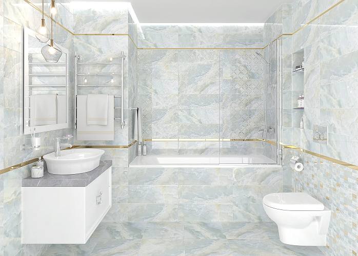 Бордюр метал. золото глянцевое 3х60