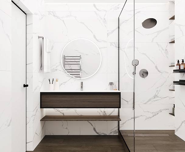 Calacatta Splendid Silver Керамогранит белый 60х120 Полированный