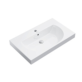 Раковина Buongiorno/Бонджорно подвесная/мебельная 80, белая глянцевая