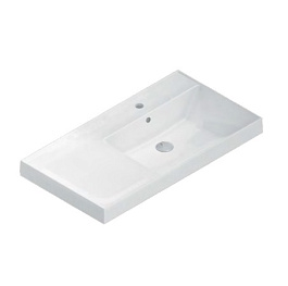 Раковина Cubo/Кубо правая подвесная/мебельная 90, белая глянцевая