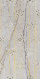 Ифран Декор серый светлый глянцевый обрезной KMD3STA029BR 60x119,5x0,9